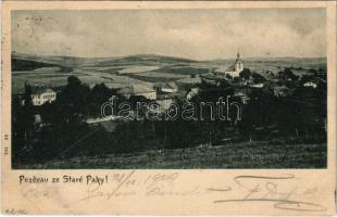 1900 Stará Paka, general view, church