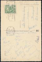 1955 A Budapest Honvéd úszói és vízilabdázói által a spliti vendégszereplésről haza küldött képeslap, közte: Svéda, Boliváry, Németh, Bánhidi, Nyéki, Gyöngyösi, és mások.