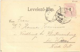 1899 (Vorläufer) Zsombolya, Hatzfeld, Jimbolia; Remete lak, Községi bérház, Fő utca, üzletek. Manzin...