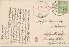 1915 Tiszolc, Tisovec; vasútállomás, gőzmozdony. Hortinsky F. kiadása / railway station, locomotive ...