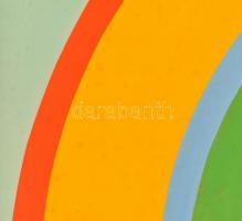 Orosz Gellért (1919-2002): 3+2, 1979. Akril, farost, jelzett. Hátoldalán autográf felirattal és Képc...