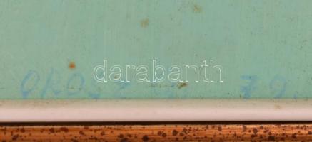 Orosz Gellért (1919-2002): 3+2, 1979. Akril, farost, jelzett. Hátoldalán autográf felirattal és Képc...