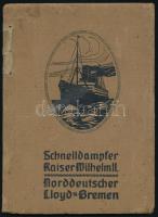 cca 1910 Schnellpostdampfer Kaiser Wilhelm II. Német nyelvű nyomtatvány fekete-fehér fotókkal