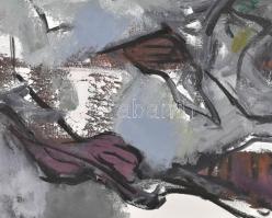 Krizbai Sándor (1949-): Elfajzott természet. Olaj, vászon. Jelezve jobbra fent: Krizbai 2014, hátold...