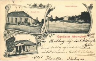 1901 Abony, Kossuth tér, Huszár laktanya, Gulner kastély. Art Nouveau, floral