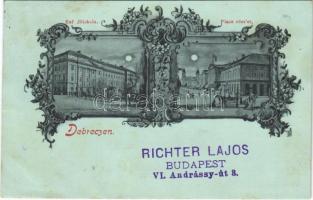 1898 (Vorläufer) Debrecen, Református főiskola, Piac, este. Art Nouveau