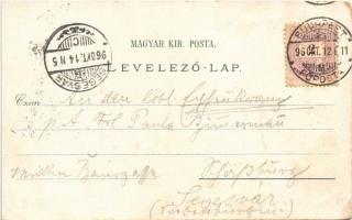 1896 (Vorläufer!) Budapest XIV. Városliget, Az Ezredéves Kiállítás panorámája, a Történelmi Főcsopor...