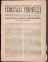 1919 Szociális Termelés. A Szociális Termelés Népbiztosságának közlönye. 1919. máj. 3., I. évf. 1. sz. Bp., szakadozott, 32 p.+1 (színes térkép) t.