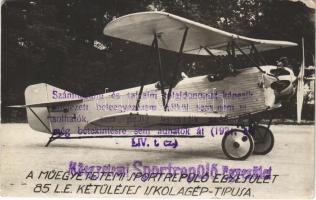 1929 Budapest, A Műegyetemi Sportrepülő Egyesület 85. L.E. Kétüléses iskolagép típusa, Szőke típusjel / Hungarian aircraft. photo (EK)
