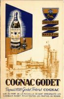 Cognac Godet Freres Depuis 1838 / French cognac advertising card, litho