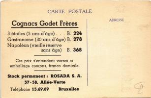 Cognac Godet Freres Depuis 1838 / French cognac advertising card, litho
