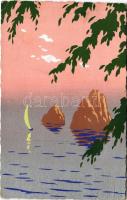 1928 Beach. Italian art postcard. Ars Nova (EK)