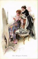 Die Morgen-Toilette / Lady art postcard. M. Munk Vienne Nr. 578. artist signed