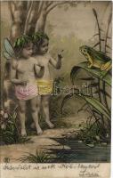 Children with frog