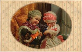 Baroque Children art postcard. M. Munk Wien Nr. 1121.