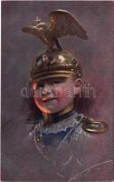 Child dressed as a German soldier. M. Munk Wien Nr. 955. s: Knoefel