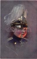 Child dressed as a German soldier. M. Munk Wien Nr. 955. s: Knoefel