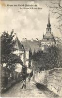 1919 Szászkézd, Kaisd, Keisd, Saschiz; Evangélikus templom és vár / Ev. Kirche A.B. und Burg / Lutheran church and castle