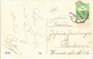 Pozsony, Pressburg, Bratislava; A hegyekből látva, vasúti alagút, vonatok, vár / view from the mount...