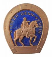 Ausztria DN Wiener Renn-Verein Bécsi Lovasklub aranyozott, zománcozott Br gomblyukjelvénye (29x26mm) T:1- / Austria ND Wiener Renn-Verein gold-plated, enamelled Br buttonhole badge (29x26mm) C:AU