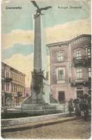 Chernivtsi, Czernowitz, Cernauti, Csernyivci; Krieger Denkmal / military statue, shop of Josef Hildebrand (EK)