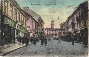 Chernivtsi, Czernowitz, Cernauti, Csernyivci; Hauptstrasse / main street, shops of F. Richter (EK)