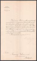 1917 Állami erdőtiszti kinevezés, Mezőssy Béla (1870-1939) földművelésügyi miniszter (1917-1918) aláírásával, a minisztérium fejléces papírján, hajtásnyommal
