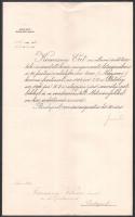 1921 Állami erdőtiszti kinevezés, Nagyatádi Szabó István (1863-1924) földművelésügyi miniszter autográf aláírásával, fejléces papíron, hajtásnyommal