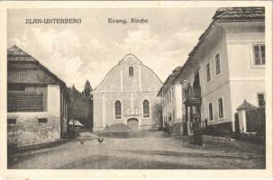 Zlan, Unterberg, Evang. Kirche / street, church