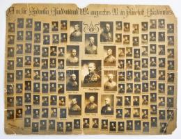 1924 A M. Kir. Ludovika Akadémiának 1924. aug. 20.-án felavatott Akadémikusainak tablófotója, fotó kartonon, Bp, Goszleth I. és Fia műterméből, sérült, kisebb hiányokkal, 25x32 cm