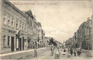 Zlaté Hory, Zuckmantel; Hauptplatz / main square, shops