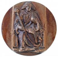 Nagy István János (1938-) DN "A Corvin Mátyás Szakközépiskola Emlékérme" kétoldalas, öntött Br emlékérem, eredeti tokban (341,60g/88mm) T:1- / Hungary ND "A Corvin Mátyás Szakközépiskola Emlékérme" double-sided cast Br commemorative medallion in original case (341,60g/88mm) C:AU