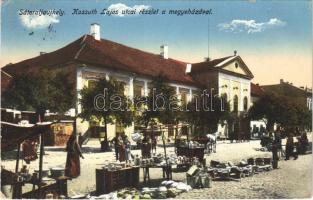 1915 Sátoraljaújhely, Kossuth Lajos utca, megyeháza, piac
