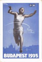 1935 Budapest, VI. Főiskolai Világbajnokság reklámlapja. magyar Főiskolai Sportegyletek Egyesülése kiadása / Hungarian College Sports Championship s: Halápy Ede (EK)