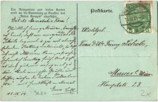 1914 Osztrák-német menü. Antanthatalmak ellenes humoros katonai propaganda / Deutsch-Oesterreichisch...