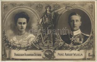1916 Prince August Wilhelm of Prussia and his wife Princess Alexandra Victoria. Art Nouveau