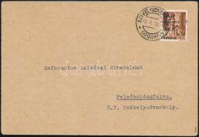 1945 Levelezőlap 50P/4f bélyeggel / Cover with 50P/4f franking SZÉKELYUDVARHELY Signed: Bodor