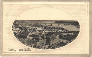 1913 Pozsony, Pressburg, Bratislava; madár távlatból zsinagógával. Kaufmann / general view with synagogue (Rb)