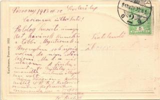 1913 Pozsony, Pressburg, Bratislava; madár távlatból zsinagógával. Kaufmann / general view with syna...