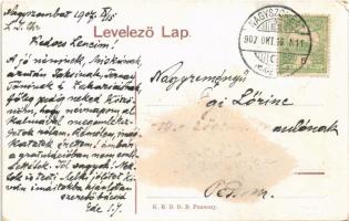 1907 Szamos monitor Pozsonynál, Dunaflottilla. "Bediene dich allein / Donauflottille / Hungaria...