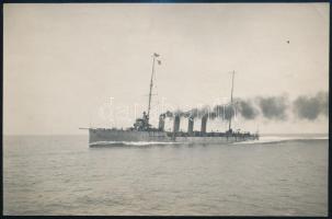 1917 Az S.M.S. Saida visszatérőben az otrantói csatából / S.M.S. Saida on the return from the Battle of Otranto 16x10 cm