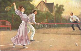Teniszezők / Tennis match. T.S.N. Serie 891.