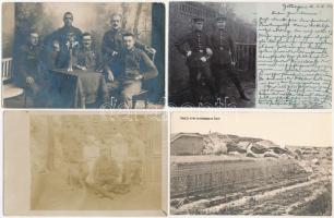 6 db katonai fotólap + 1 fotó + 2 háborús képeslap + 1 db 2. világháborús német tábori lap