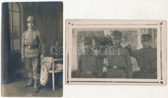 5 db katonai fotólap + 1 fotó + 2 háborús képeslap + 1db osztrák magyar tábori lap + 1 db 2. világhá...
