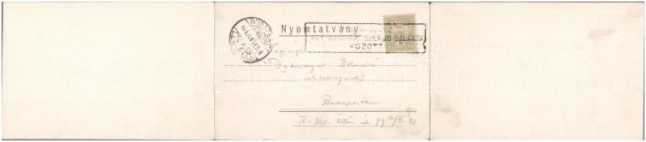 1904 Nagyszombat, Tyrnau, Trnava; látkép a zsinagógával. Három részes panorámalap / general view wit...