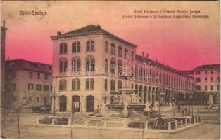 1912 Split, Spalato; Hotel Bellevue i Cesma Franje Jospia / hotel and Franz Joseph fountain (EK)