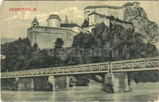 1912 Árvaváralja, Oravsky Podzámok; Árva vára. W.L. Bp. 305. / Oravsky hrad / castle (szakadások / tears)
