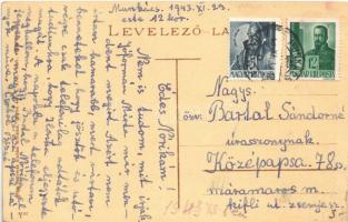 1943 Munkács, Mukacheve, Mukacevo; Munkácsi Mihály utca, piac, nagy gramophon raktár, órás és ékszer...