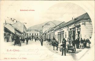 1902 Sátoraljaújhely, Rákóczi utca, gyógyszertár, Deutsch Ábrahám, Grosz Mihály üzlete. Lövy A. kiadása