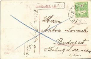 1913 Nagysároslak, Moschendorf; Római katolikus templom és iskola, Id. Németh József vegyeskereskedé...